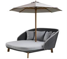 Daybed med parasol - Cane-line peacock daybed til terrassen